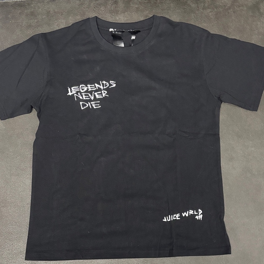 VLONE Black Tee with White Graphic Text
